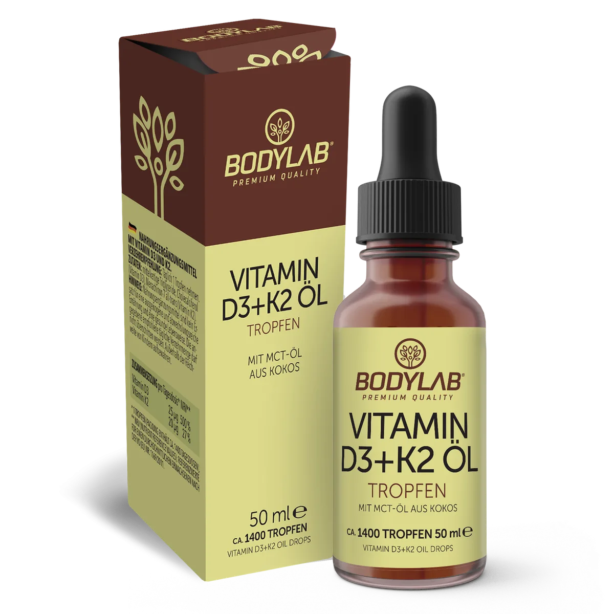 Vitamin D3 + K2 Öl Tropfen (50ml) – Bild 2