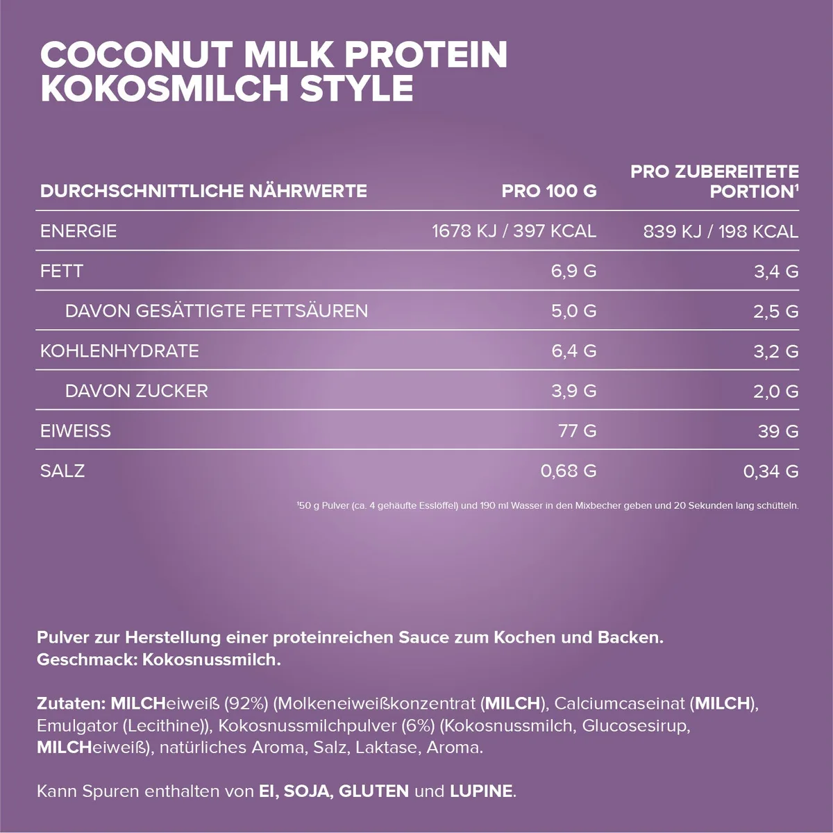 Coconut Milk Protein (500g) - Kokosmilch Style – Bild 4