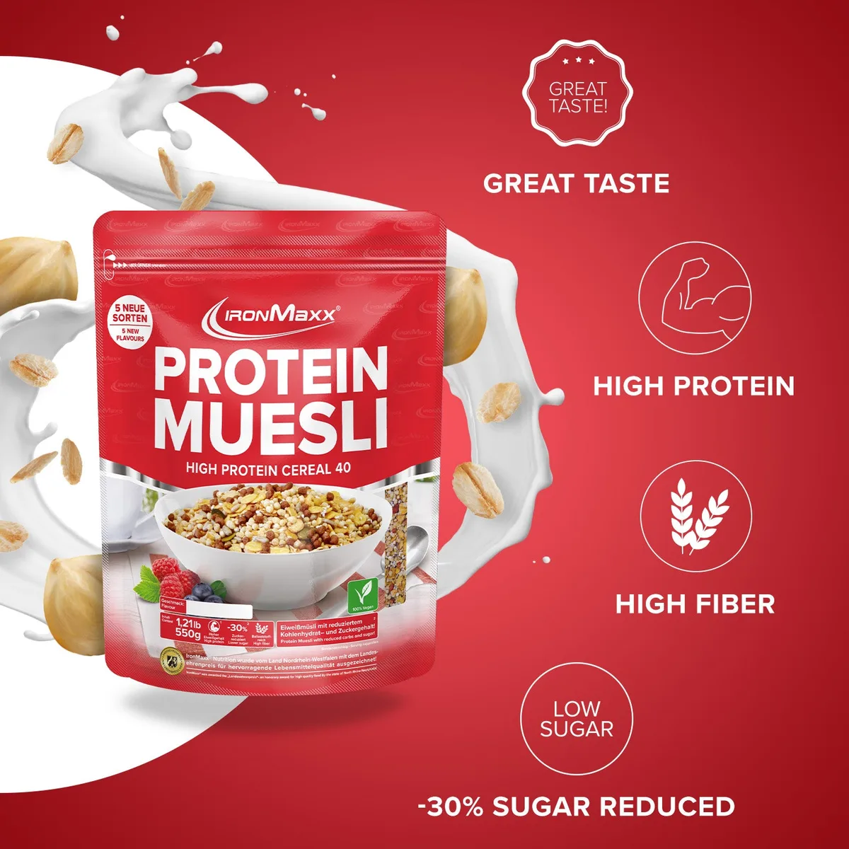 Protein Müsli (550g) - Haselnuss – Bild 2