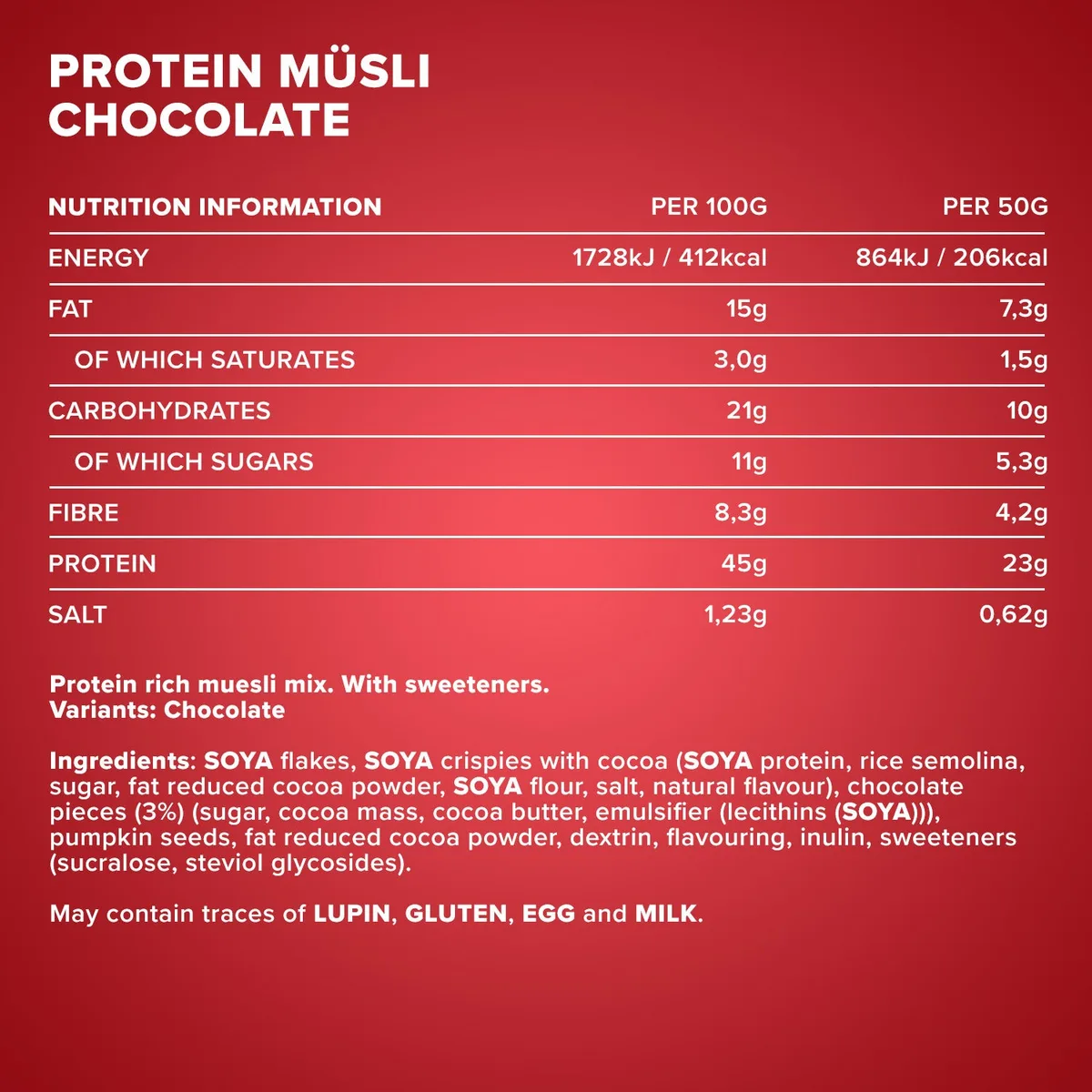 Protein Müsli (550g) - Schokolade – Bild 4