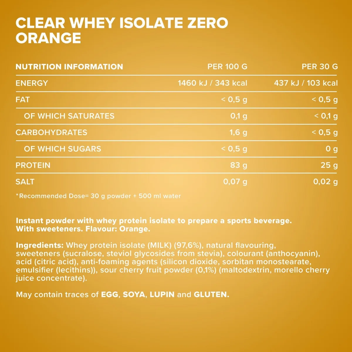 Clear Whey Isolate ZERO (400g) - Orange – Bild 4