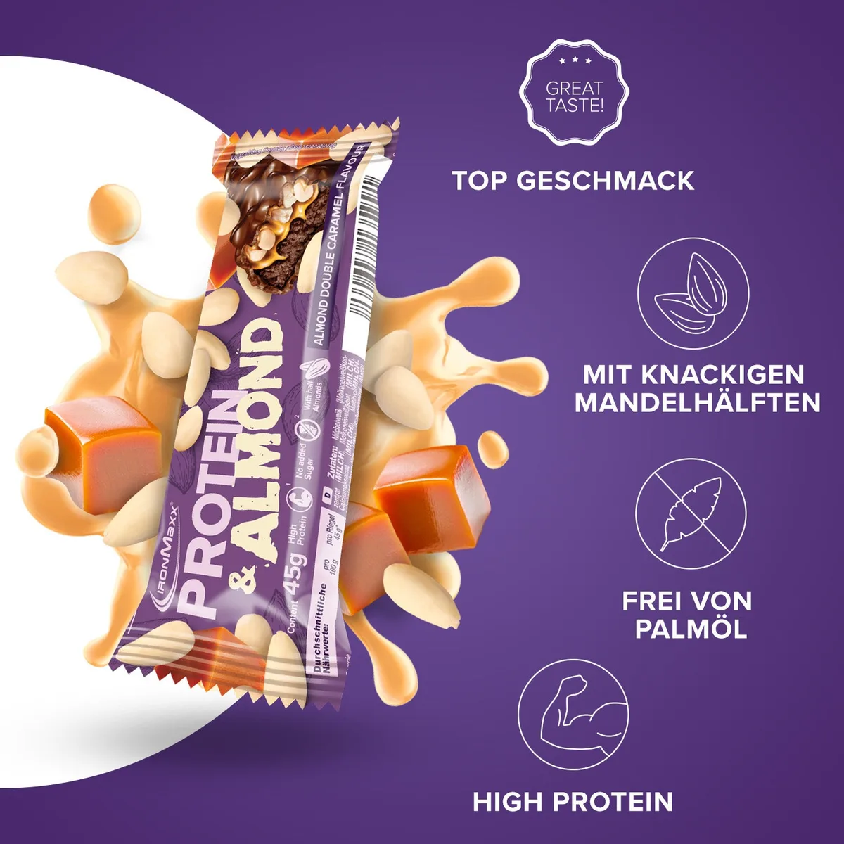 Protein & Almond (45g) - Almond Double Caramel – Bild 2