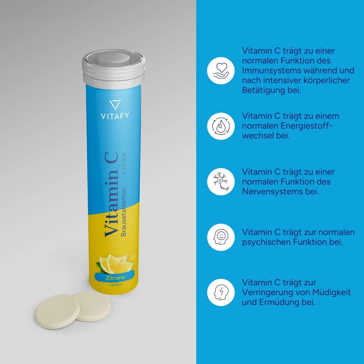 Vitamin C - Zitrone (20 Brausetabletten) – Bild 3