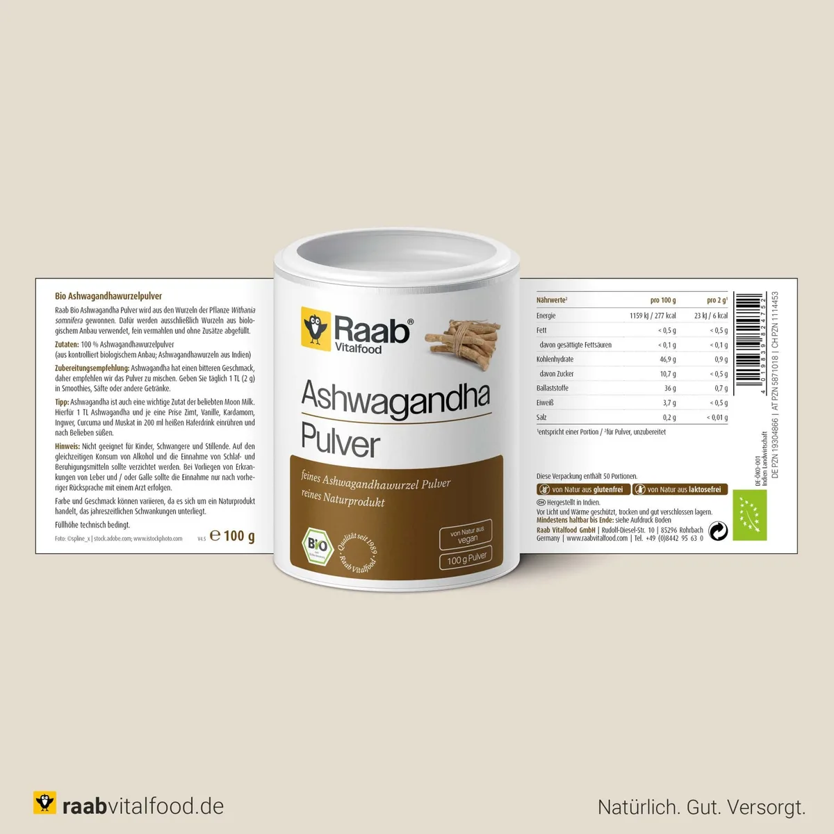 Bio Ashwagandha Pulver (100g) – Bild 2