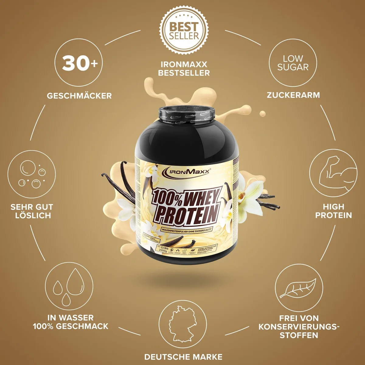 100% Whey Protein (2350g) - French Vanilla – Bild 5