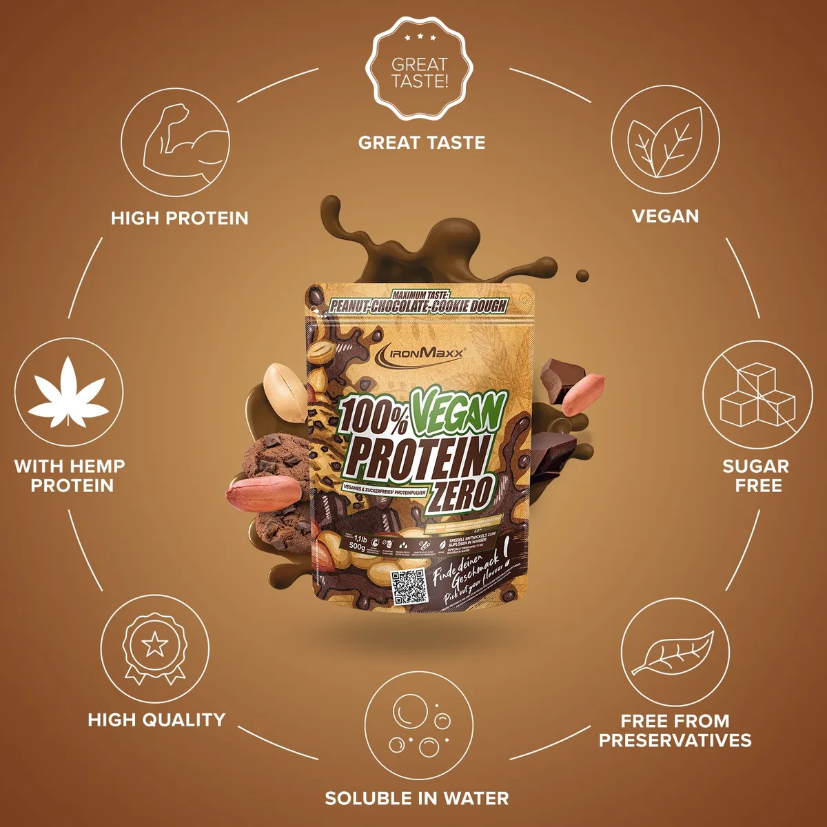 Vegan Protein peanut chocolate cookie dough – Bild 5
