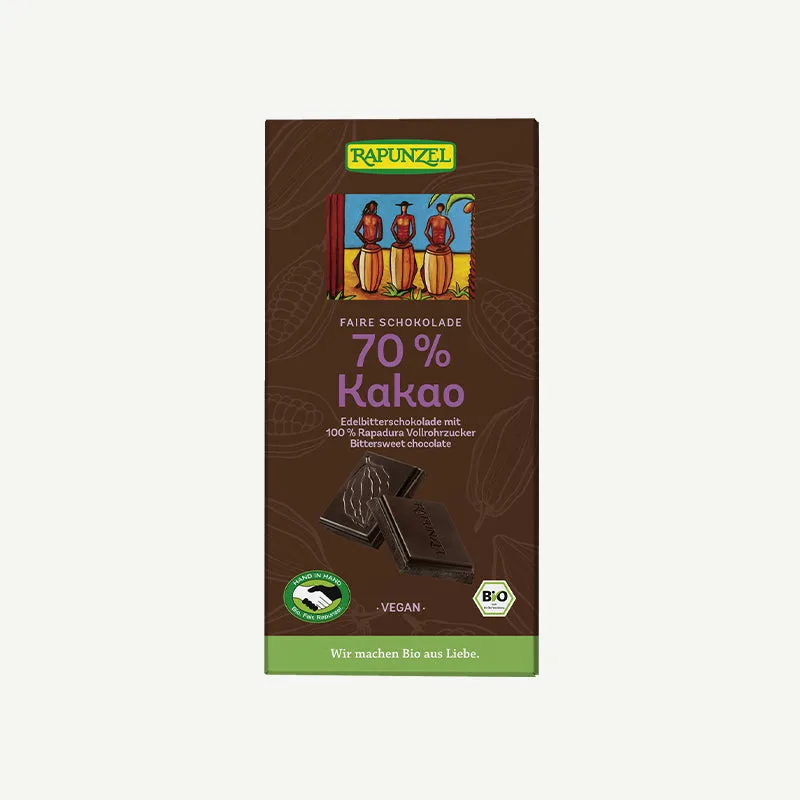 Rapunzel Edelbitter Schokolade 70 % Kakao (Rapadura) 70 % Kakao / 80 g