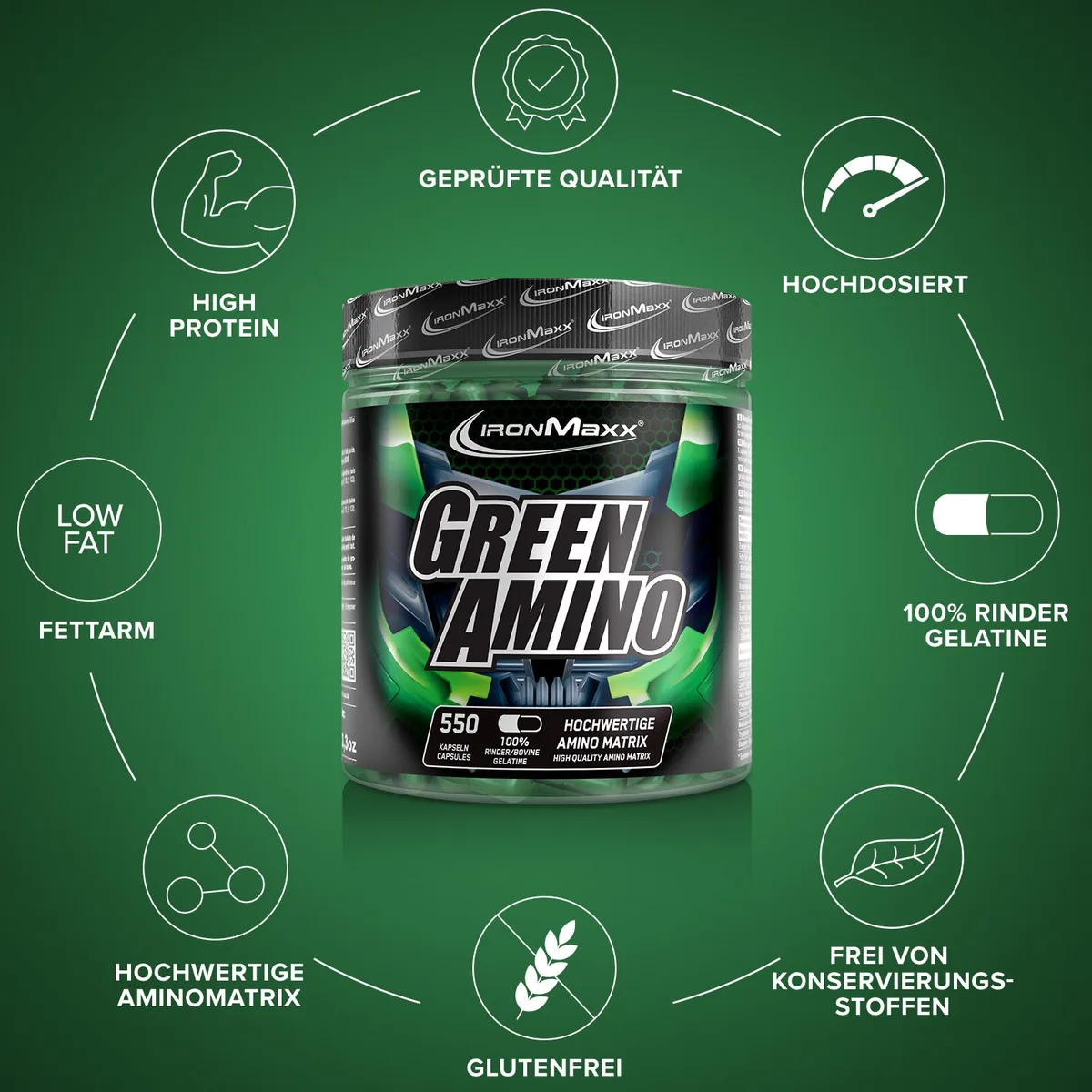 Green Amino - 550 Kapseln – Bild 5