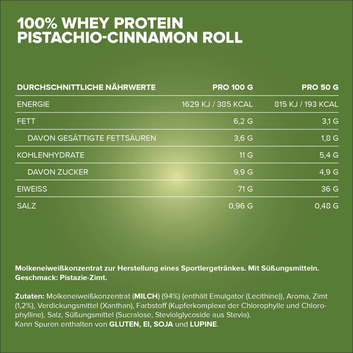 100% Whey Protein (500g) - Pistachio Cinnamon Roll – Bild 4