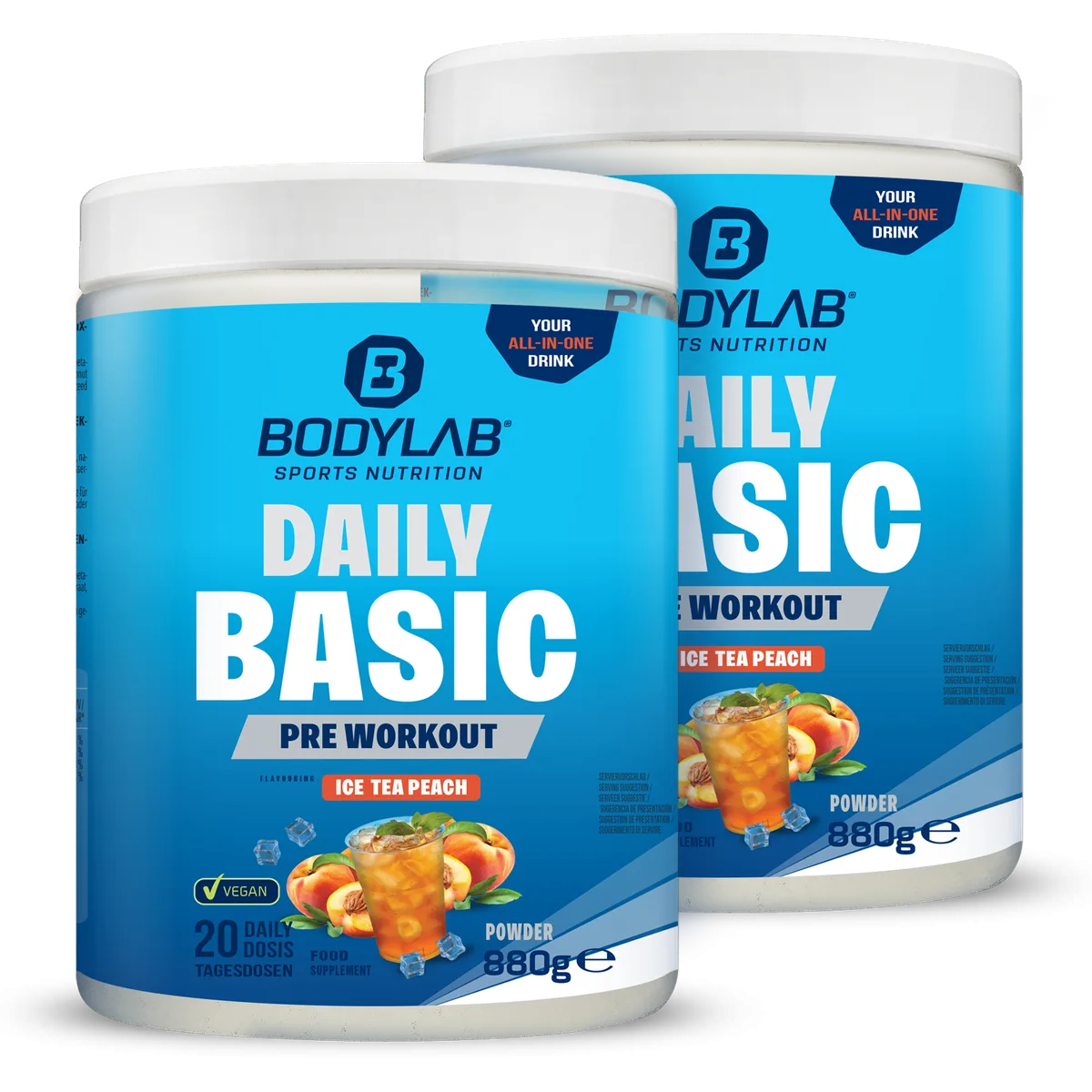 2 x Daily Basic Powder Ice Tea Peach (je 880g)