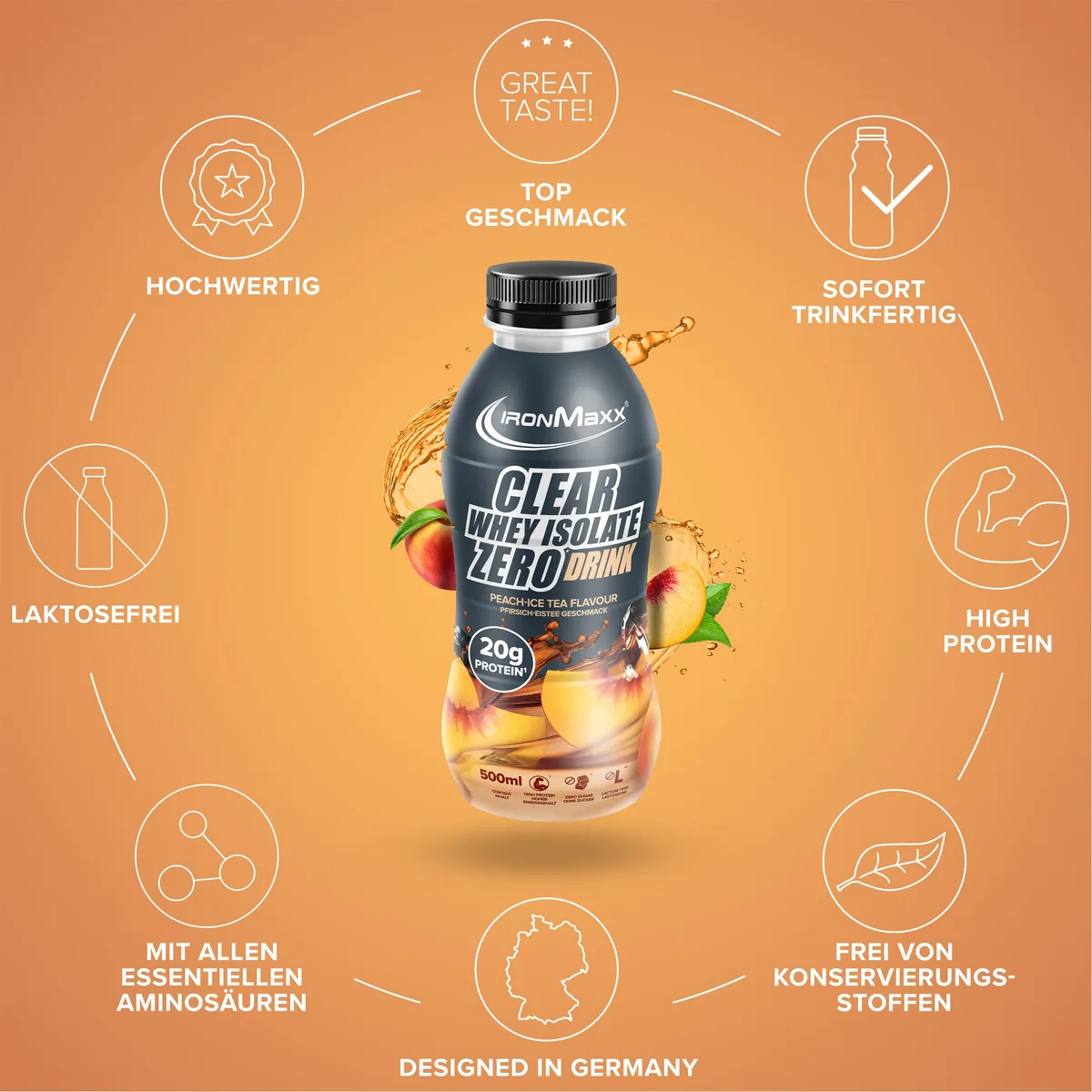 Clear Whey Isolate RTD (500ml) - Pfirsich Eistee – Bild 5