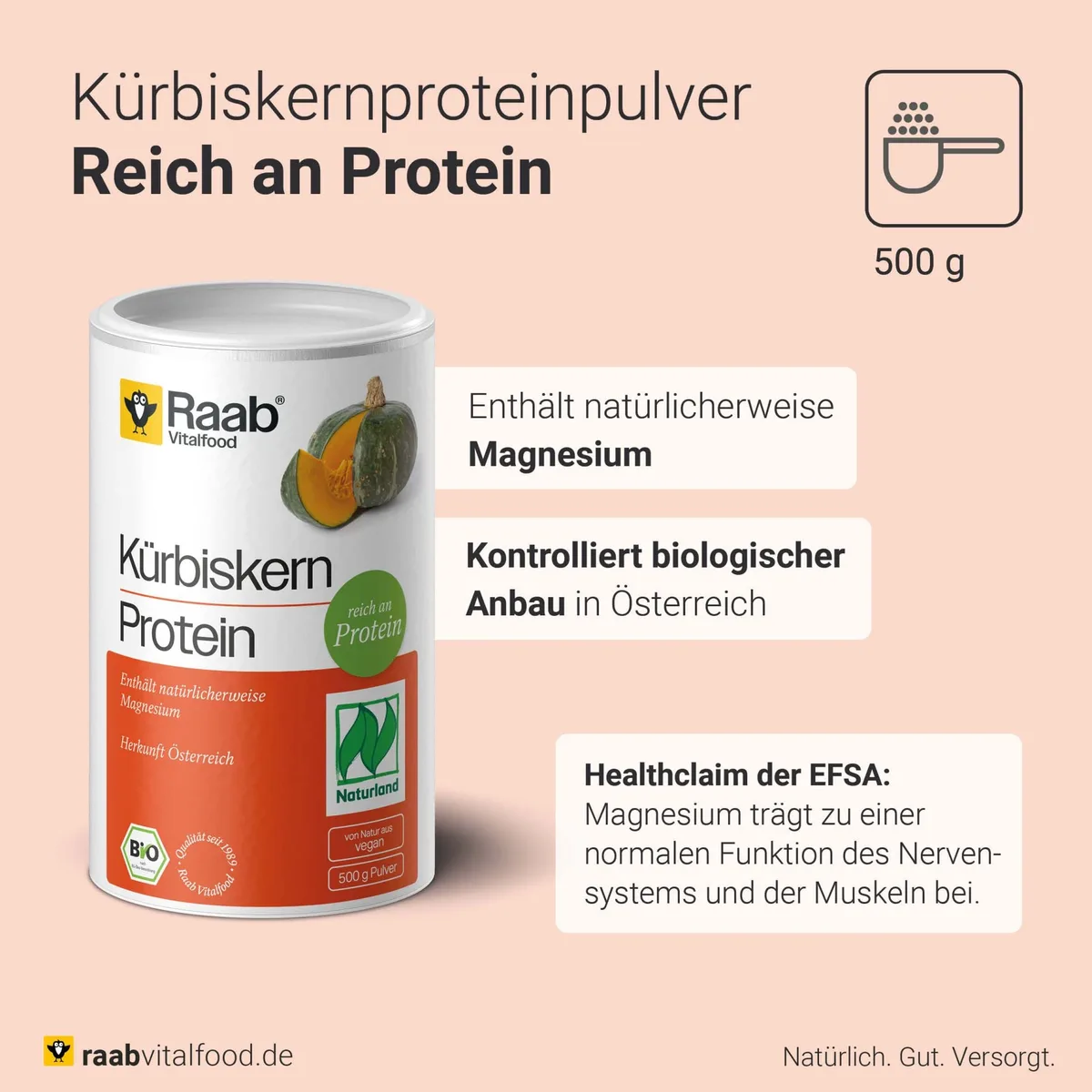 Bio Kürbiskern Protein (500g) – Bild 3
