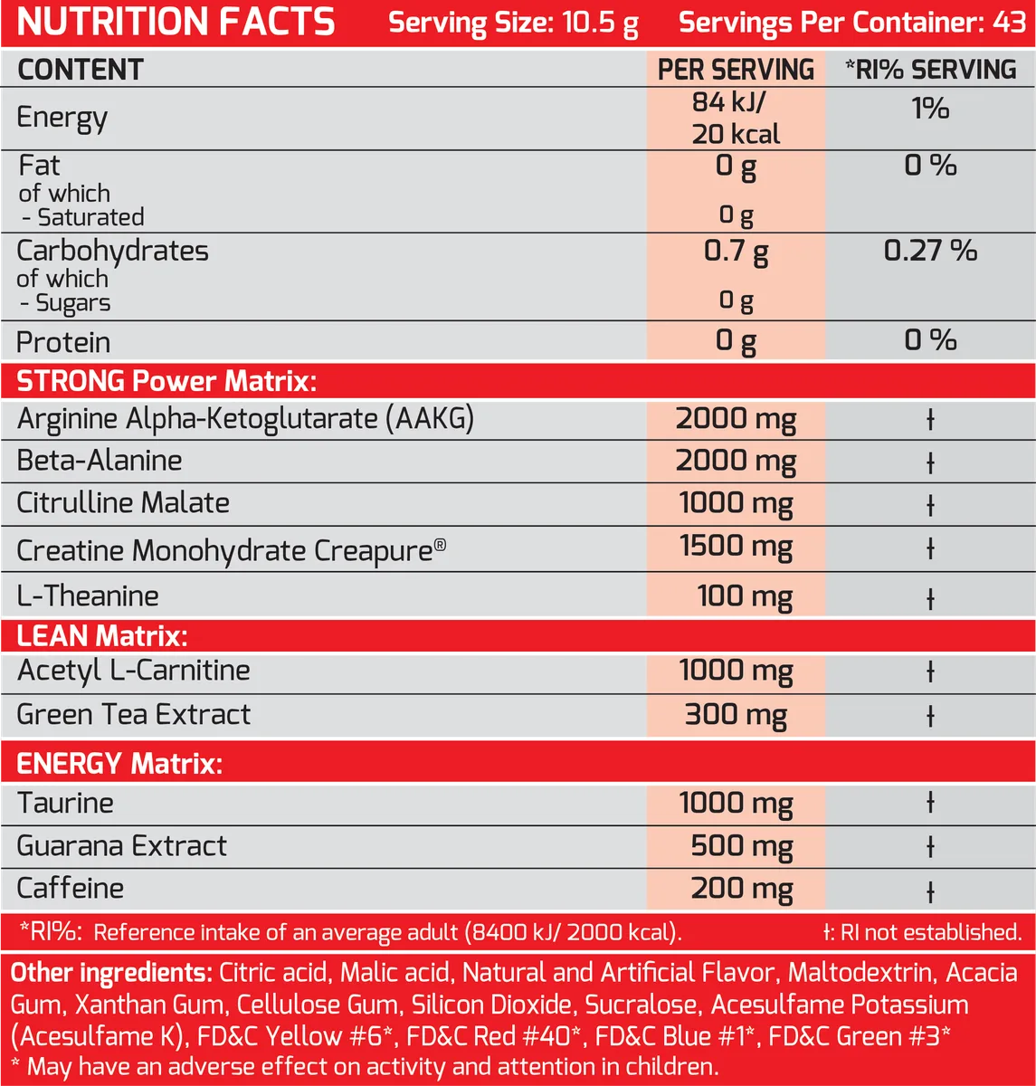 MLO Nutrition Strong 10 Pre-Workout – Bild 2