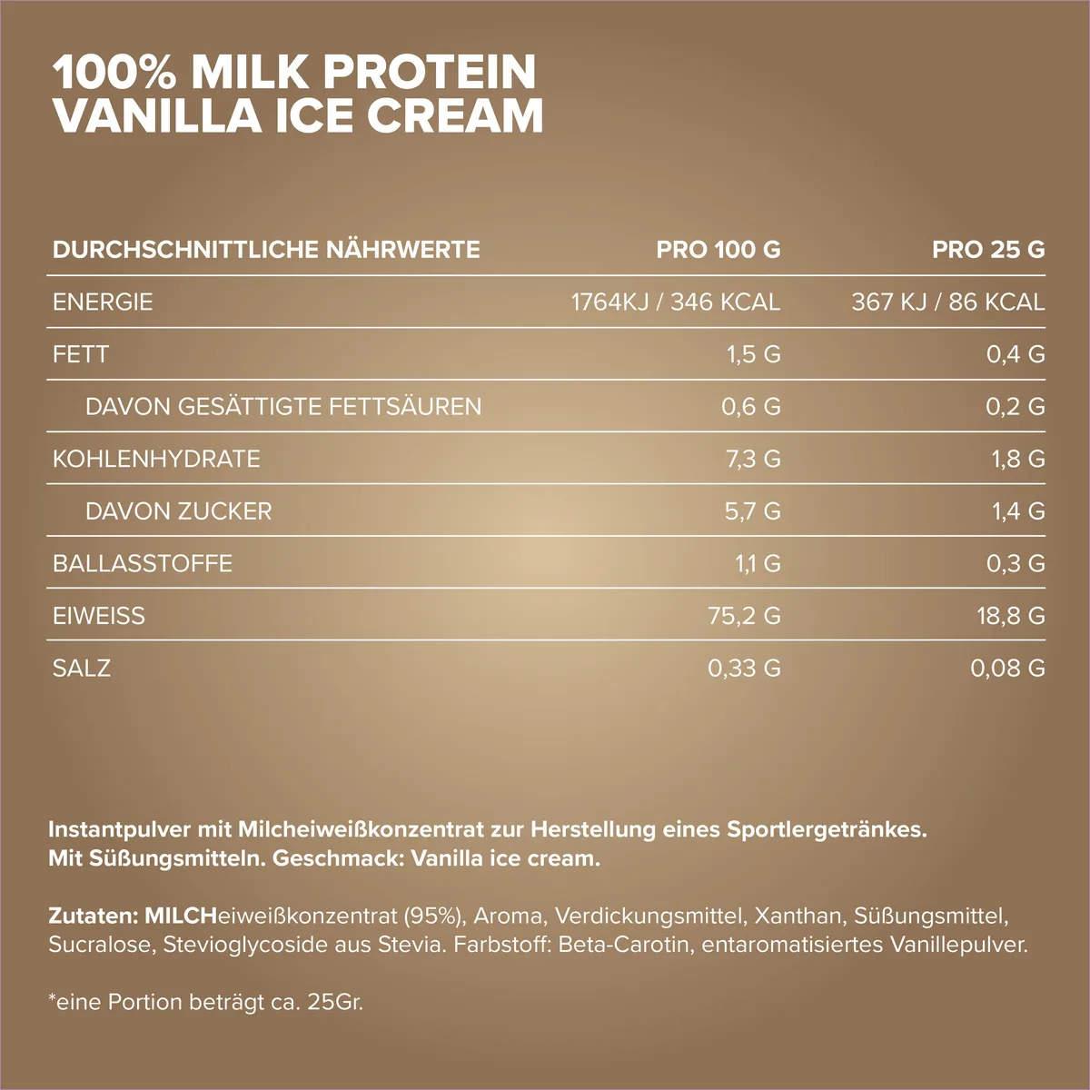 100% Milk-Protein (500g) - Vanilla Ice Cream – Bild 5