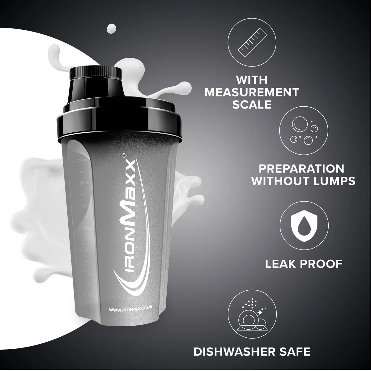 Shaker (700ml) - Schwarz Matt – Bild 6
