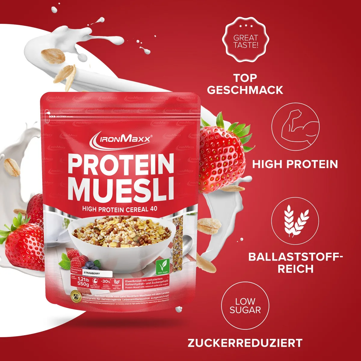 Protein Müsli (2000g) - Erdbeere – Bild 7