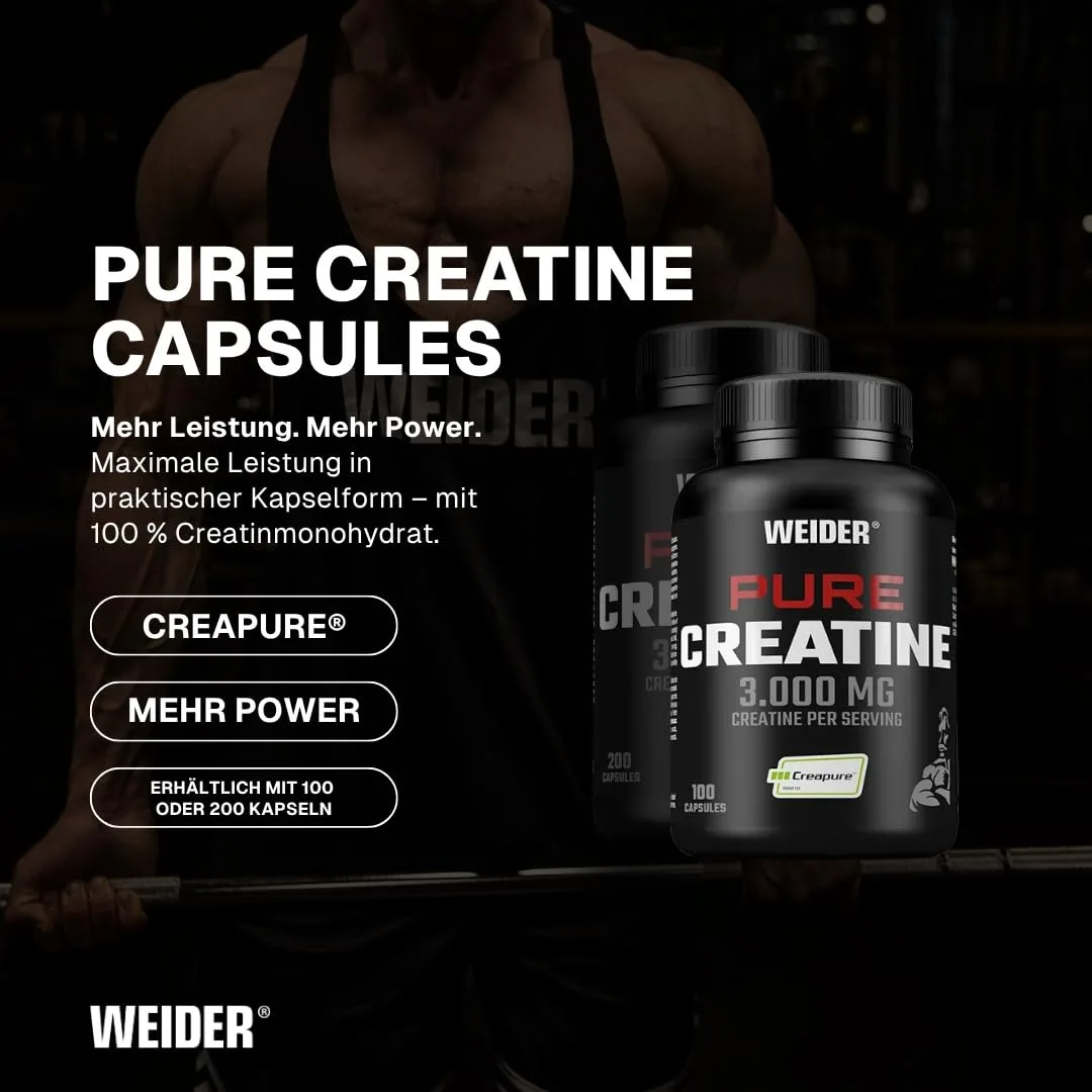 Weider - Pure Creatine Capsules - Ultra-reines Creapure - Kreatin - 100 Kapseln – Bild 2