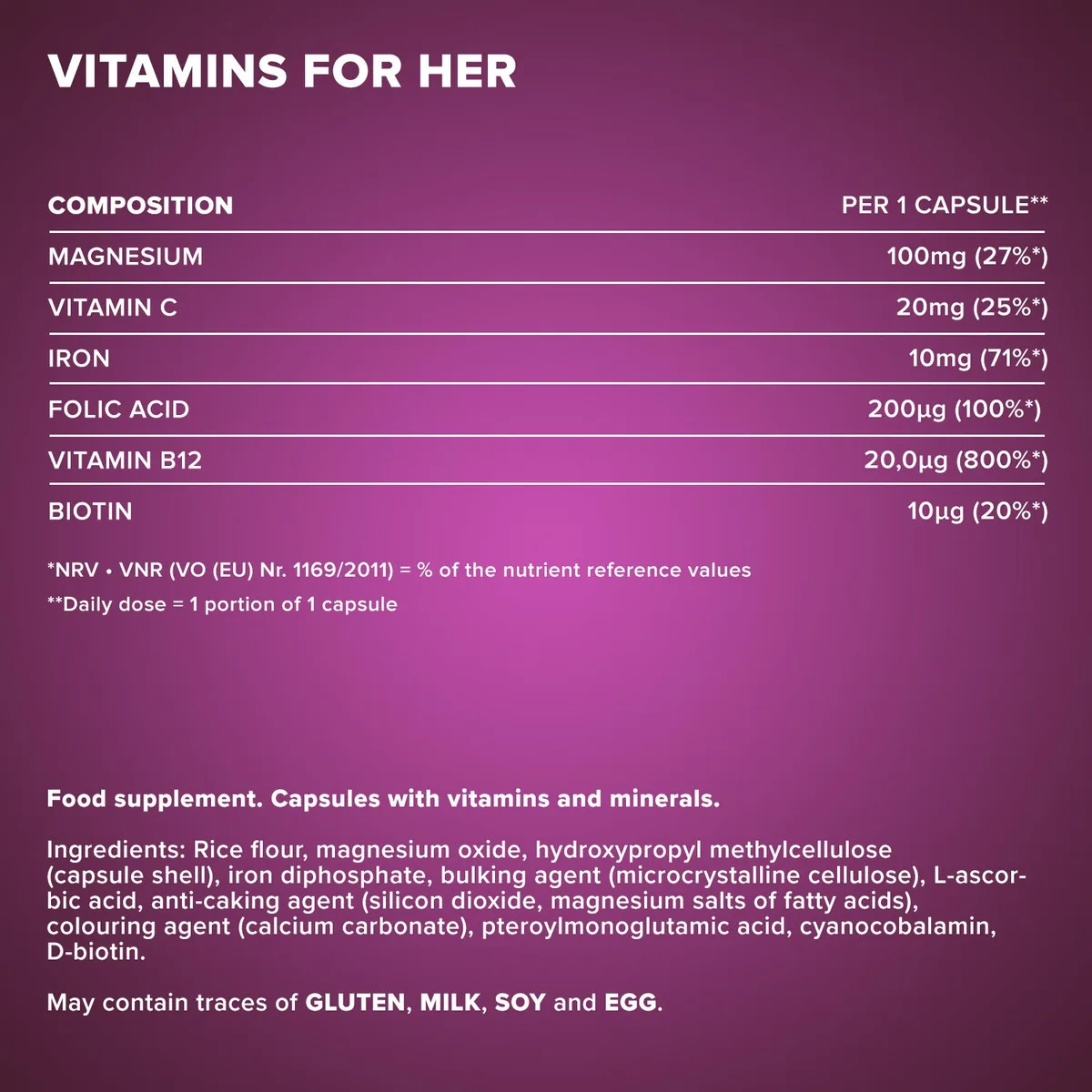 Vitamins for Her - 150 Kapseln – Bild 6