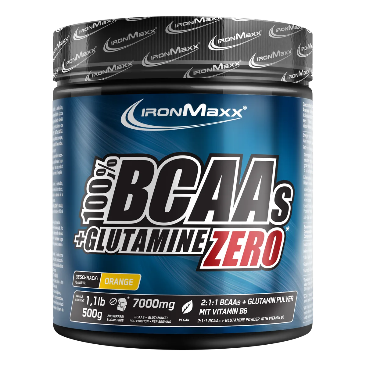 100% BCAAs + Glutamine Zero (500g) - Orange