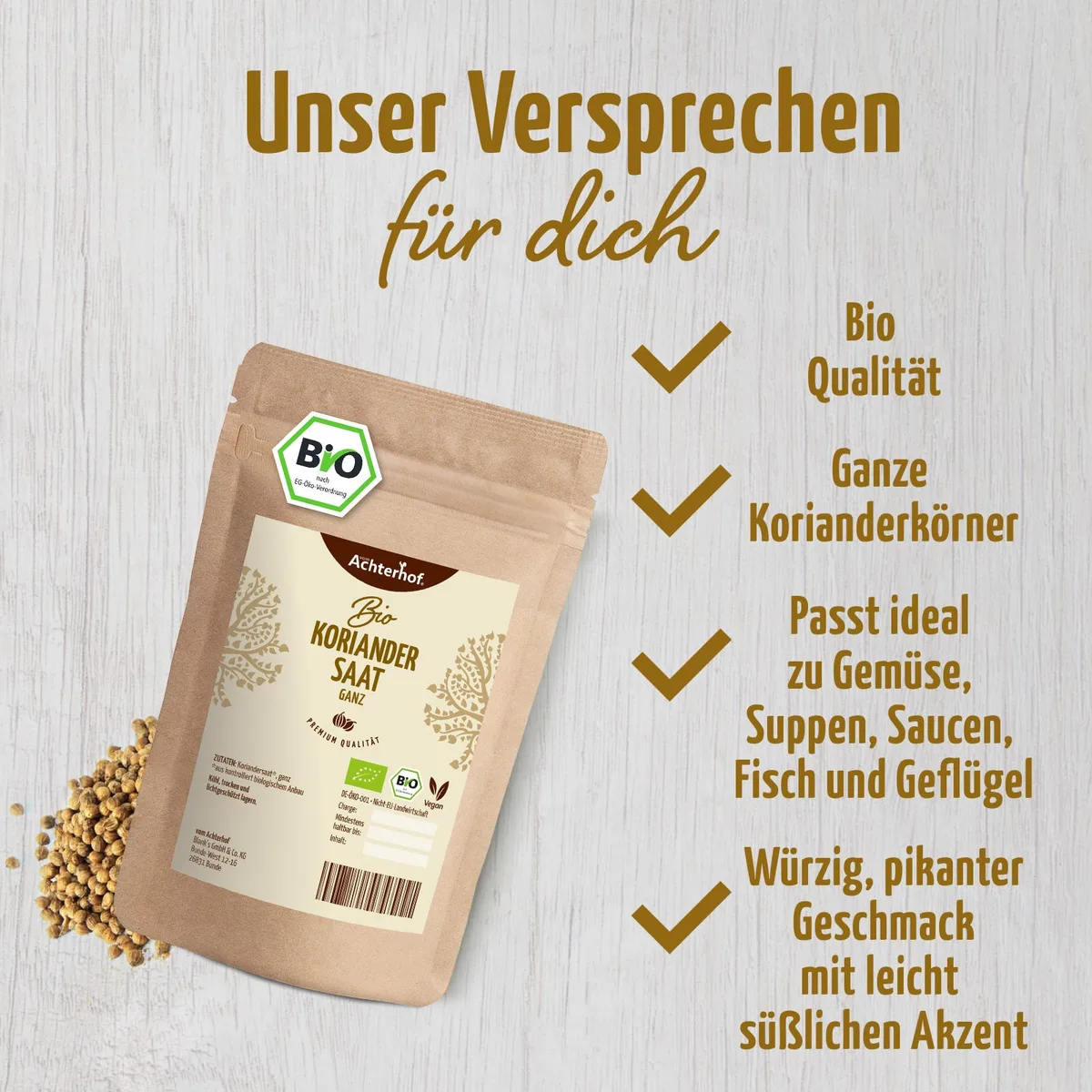 Koriandersaat ganz Bio (500g) – Bild 3