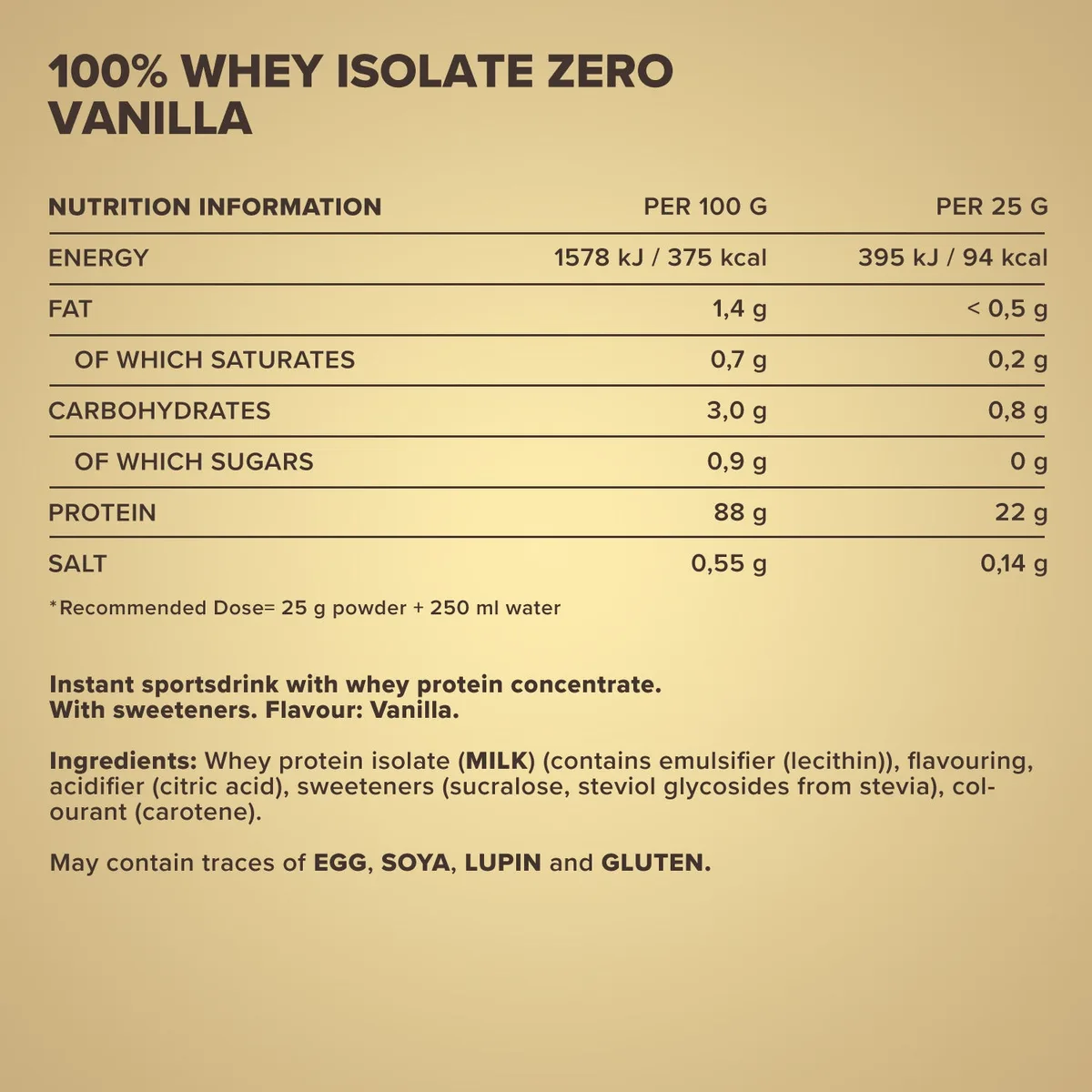 100% Whey Isolate ZERO (400g) - Vanille – Bild 4
