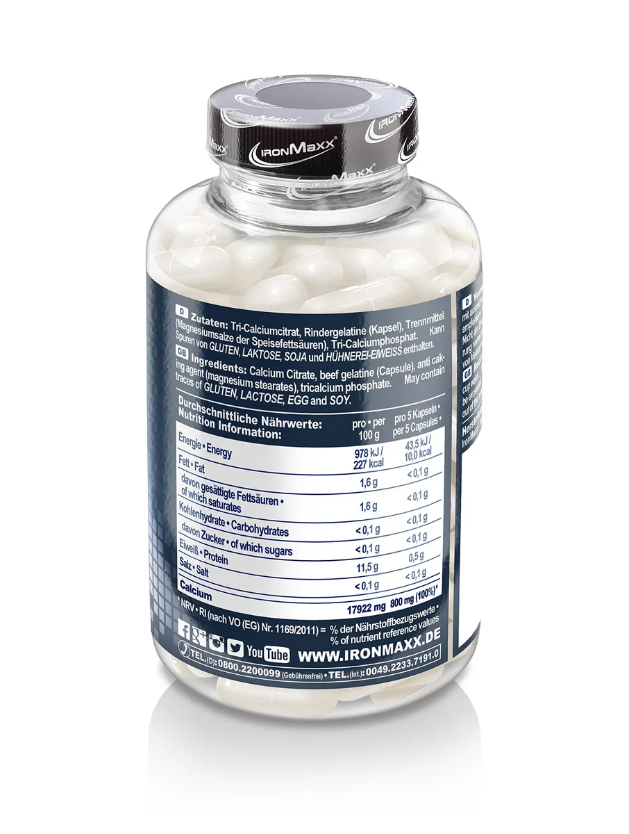 IronMaxx Calcium Bioactive - 130 stück | Hochdosiertes Kalzium für starke Knochen und Zähne | Calciumcitrat | Glutenfrei & Laktosefrei – Bild 3