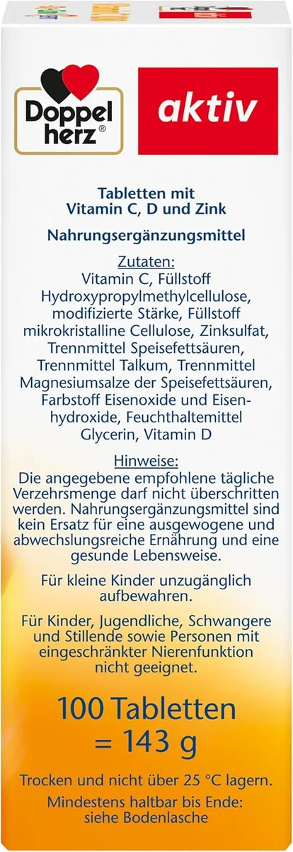 Vitamin C 1000 + D3 + Zink Depot (100 Depot-Tabletten) – Bild 3