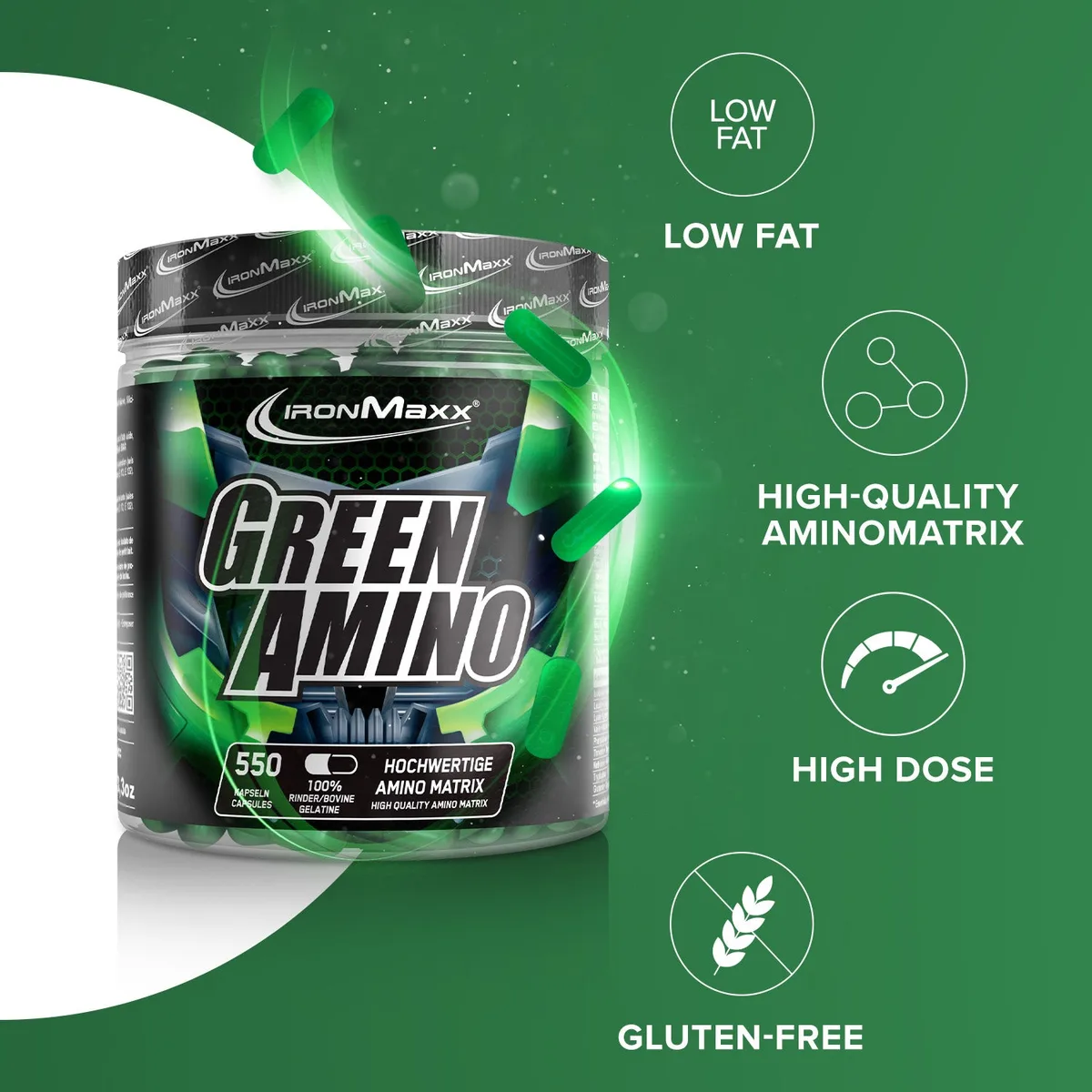Green Amino - 550 Kapseln – Bild 7