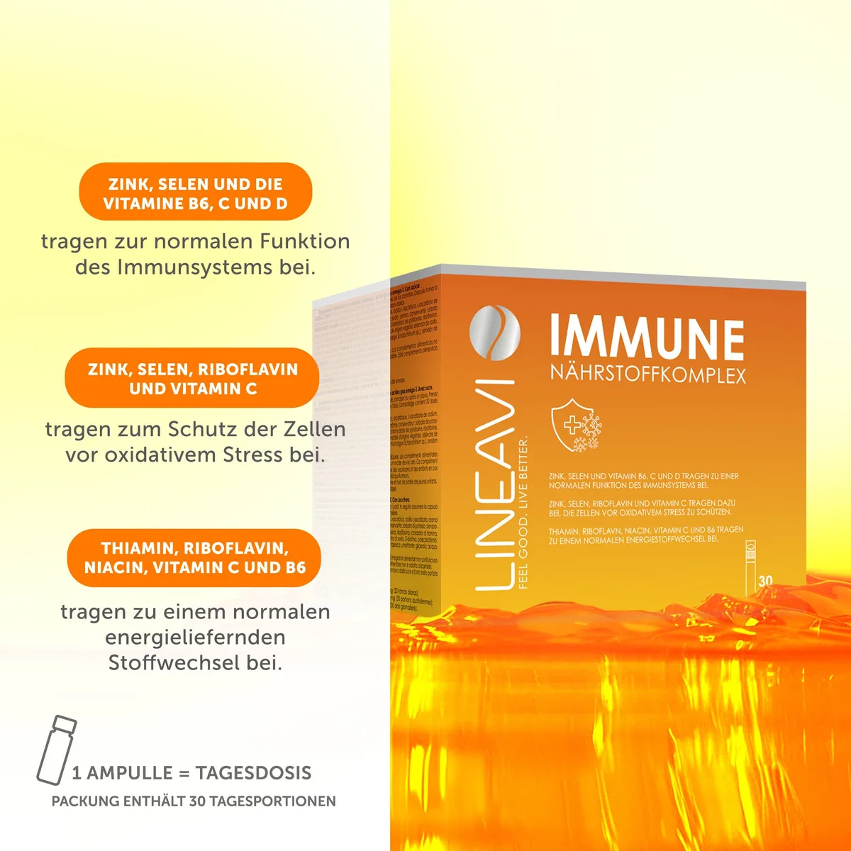 Immun (30x25ml Trinkfläschchen + 30 Omega 3 Kapseln) – Bild 4