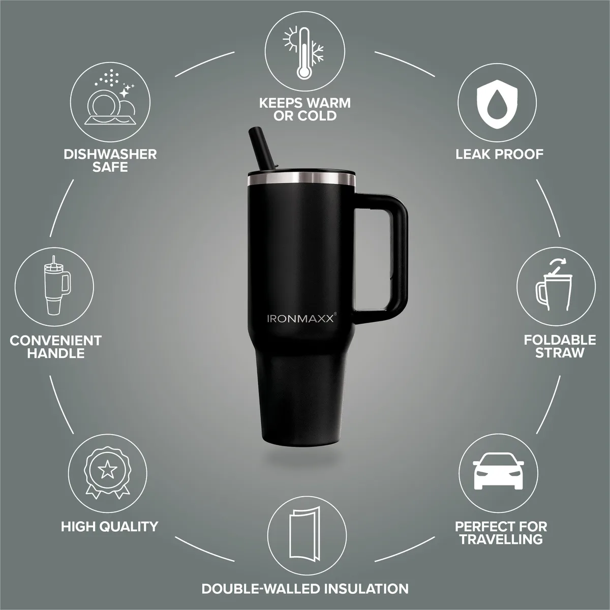 IronMaxx Cup V4.0 (1200ml) - Deep Black – Bild 7