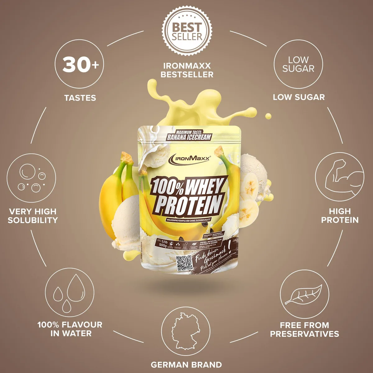 100% Whey Protein (500g) - Banana Ice Cream – Bild 5