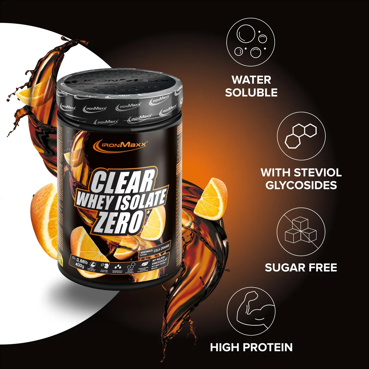 Clear Whey Isolate ZERO (400g) - Cola Orange – Bild 7