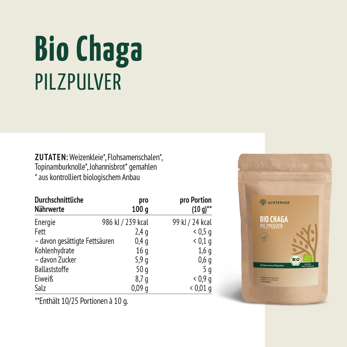 Bio Chaga Pilzpulver (100g) – Bild 7
