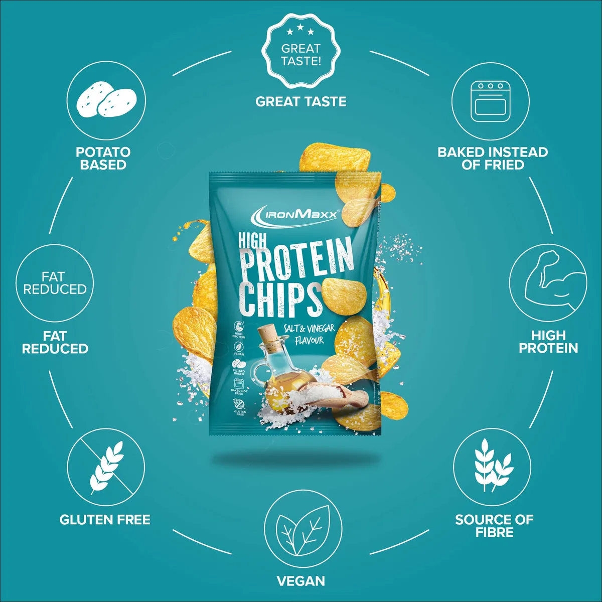 High Protein Potato Chips (60g) - Salt & Vinegar – Bild 5
