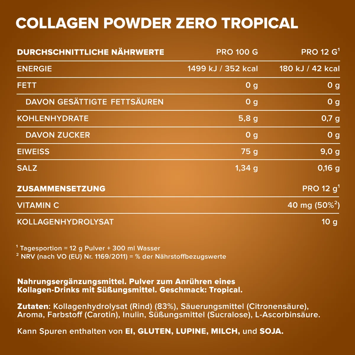 Collagen Powder Zero (250g) - Tropical – Bild 4