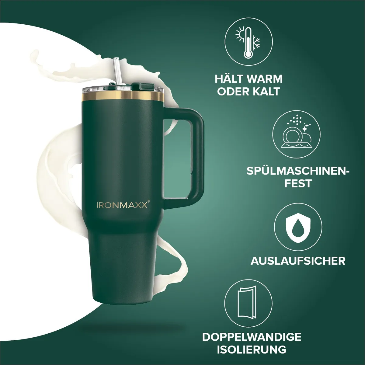 IronMaxx Cup V3.0 (1200ml) - Granite Green – Bild 2