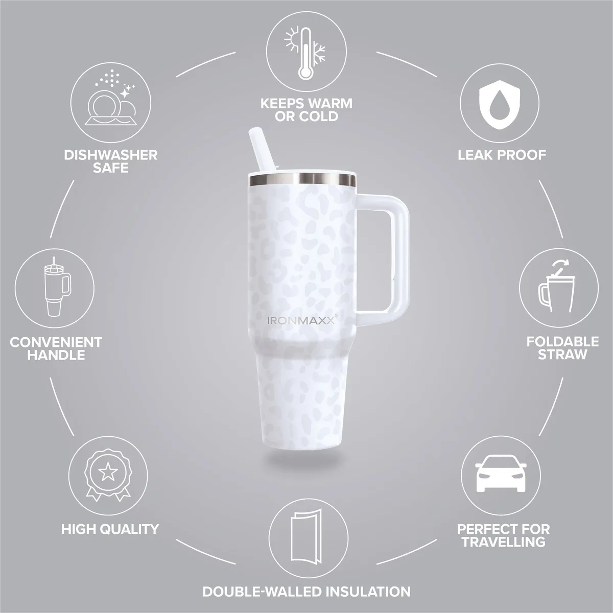 IronMaxx Cup V4.0 (1200ml) - Leo-Style White – Bild 7