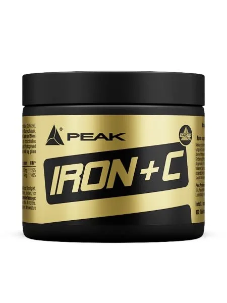 PEAK Iron + C - 120 Tabletten I Eisen Bisglycinat I Vitamin C I Nährstoffversorgung I hohe Bioverfügbarkeit I Immunsystem I Energiestoffwechsel I Sauerstofftransport I vegan I glutenfrei