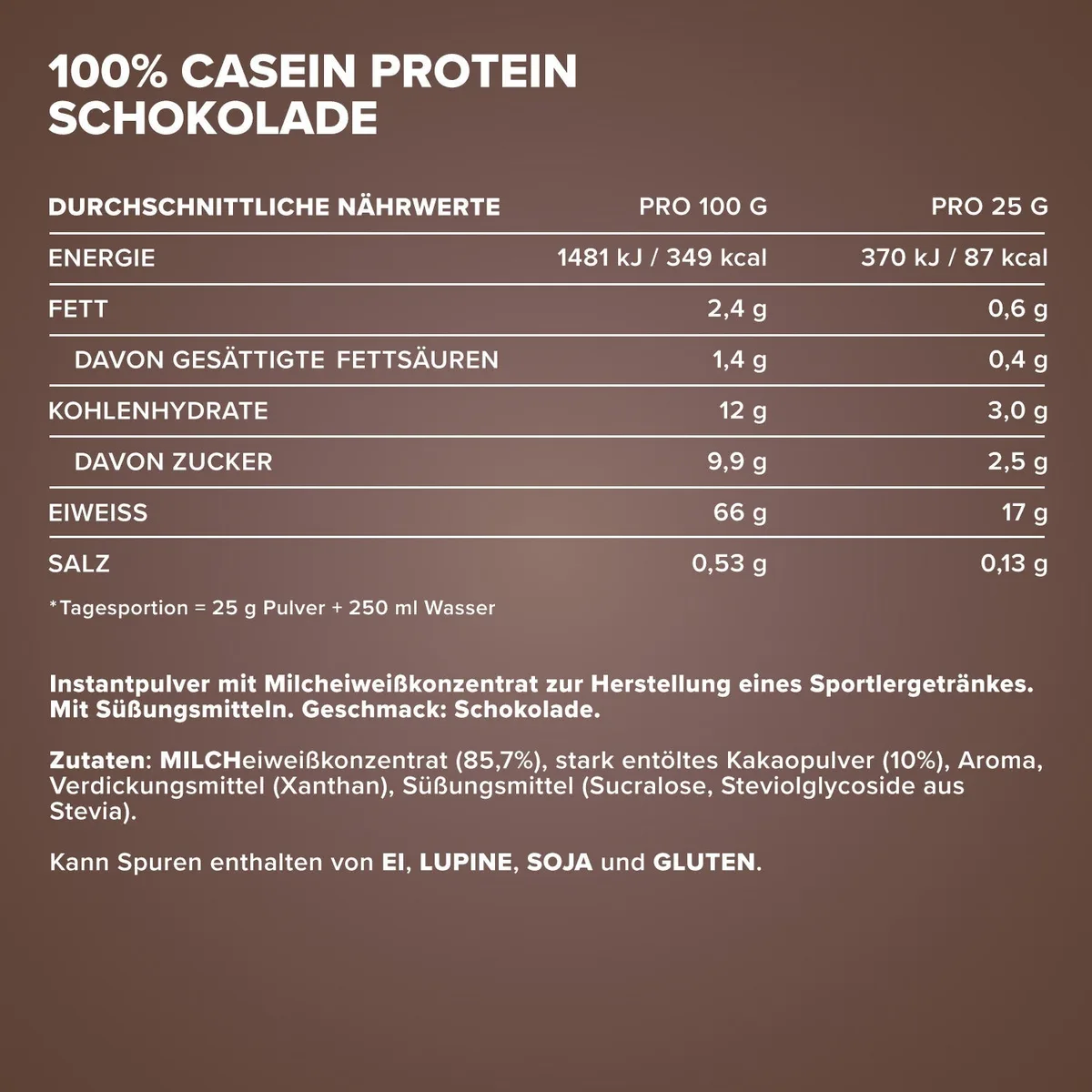100% Casein Protein (2000g) - Schokolade – Bild 4