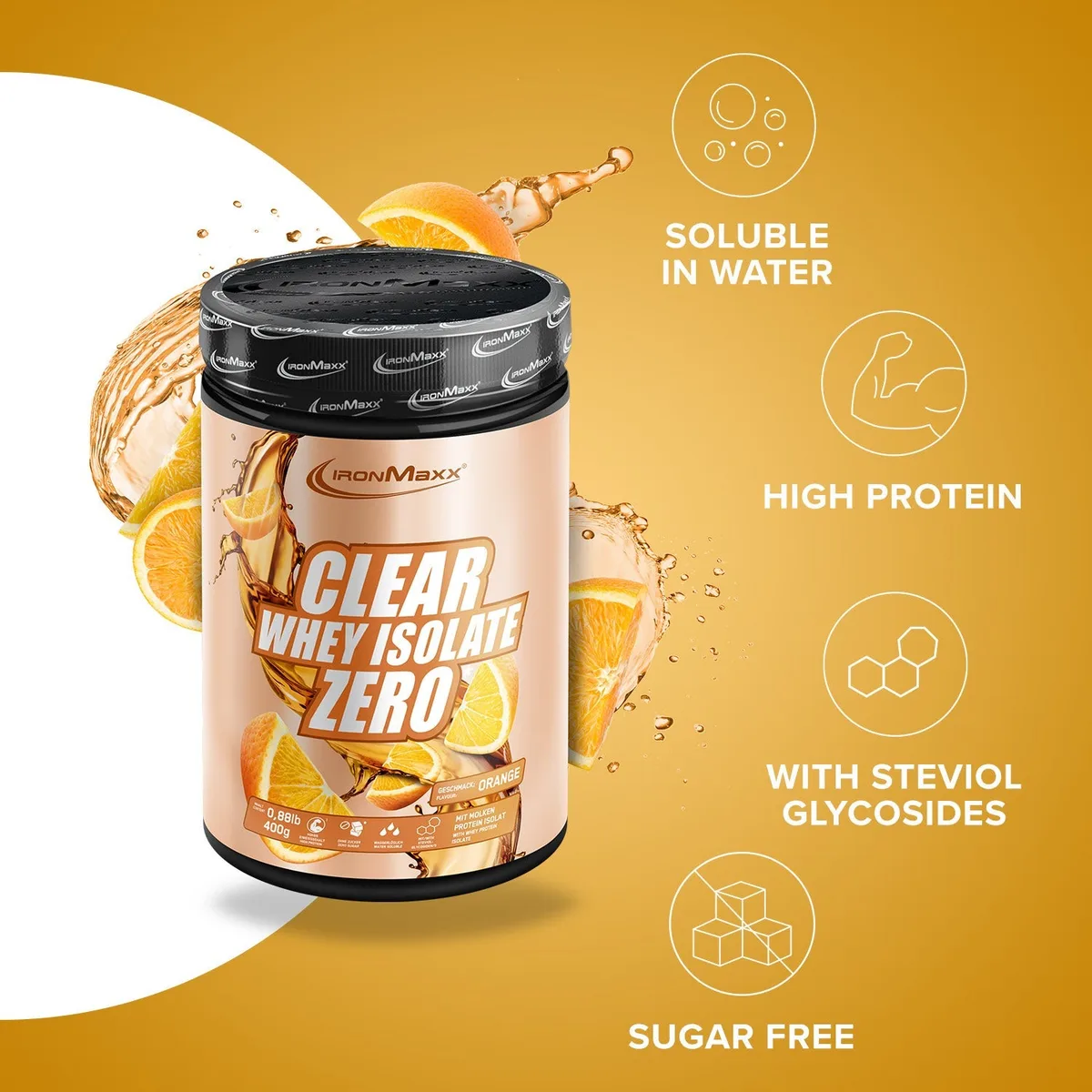 Clear Whey Isolate ZERO (400g) - Orange – Bild 2