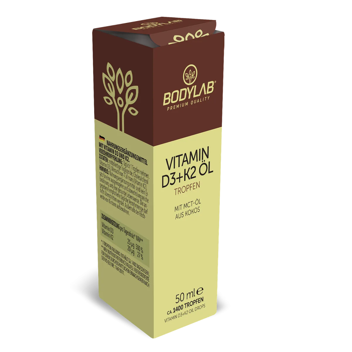 Vitamin D3 + K2 Öl Tropfen (50ml) – Bild 3