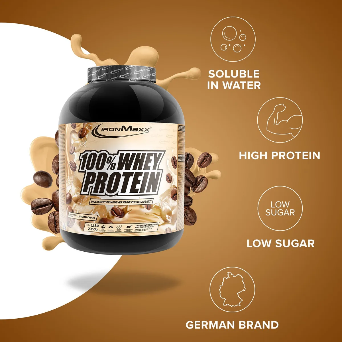 100% Whey Protein (2350g) - Latte Macchiato – Bild 7