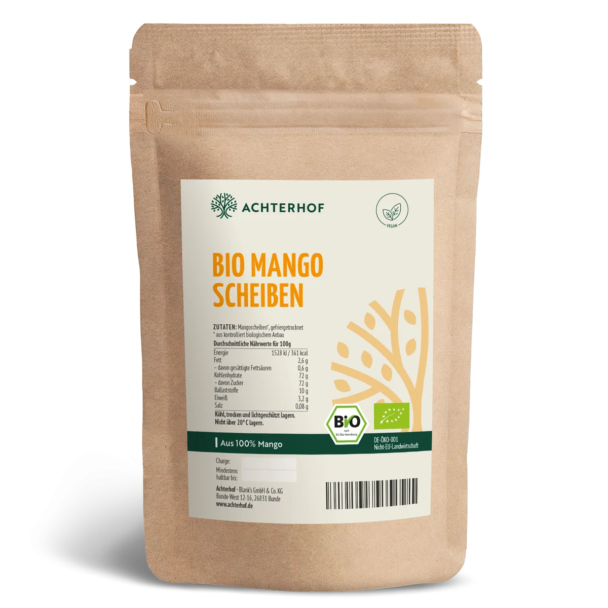 Bio Mangoscheiben gefriergetrocknet (100g)