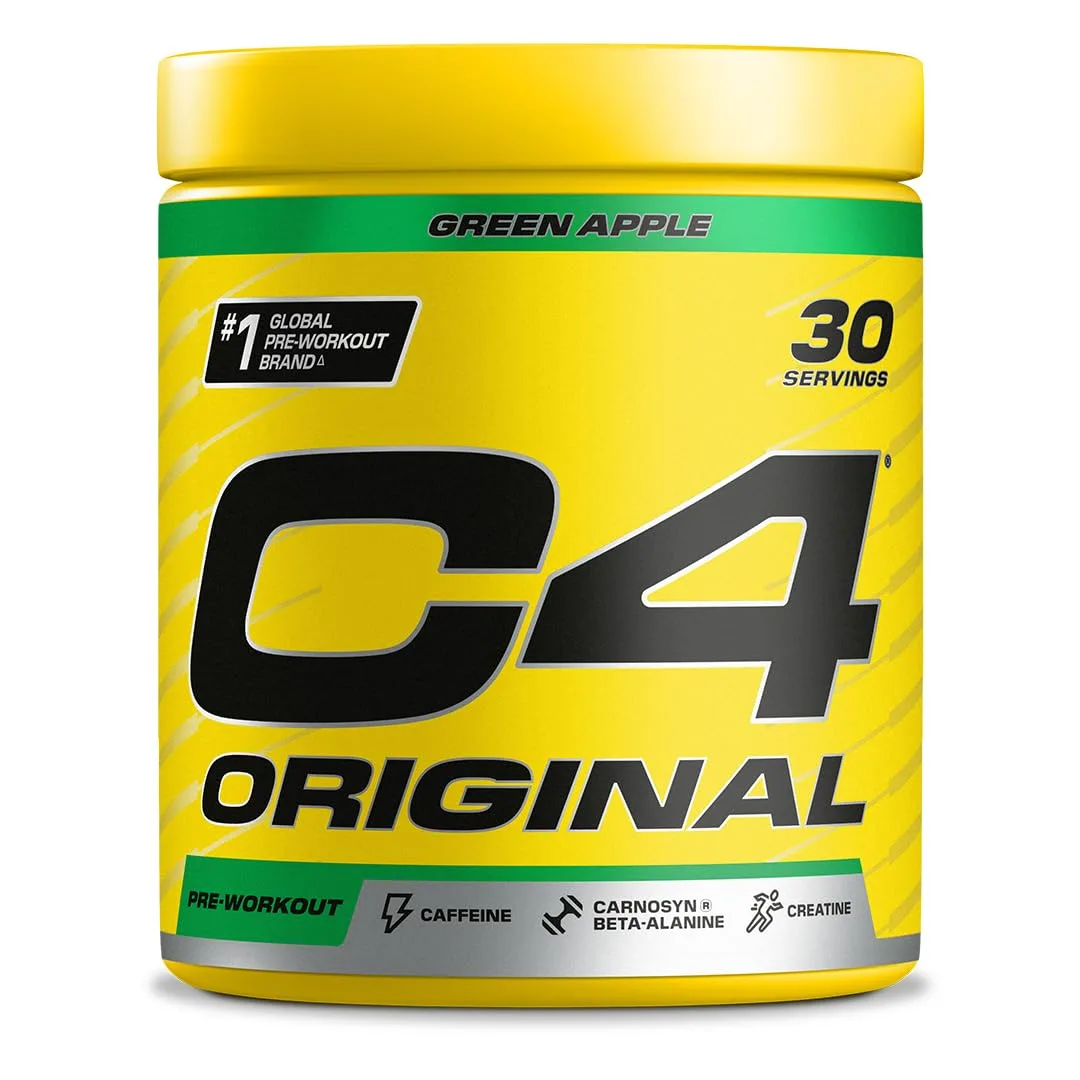 C4 Original - Pre-Workout-Booster - Getränkepulver für Energy Drink | 150 mg Koffein + Beta-Alanin + Kreatin-Monohydrat (Grüner Apfel, 30 Portionen)