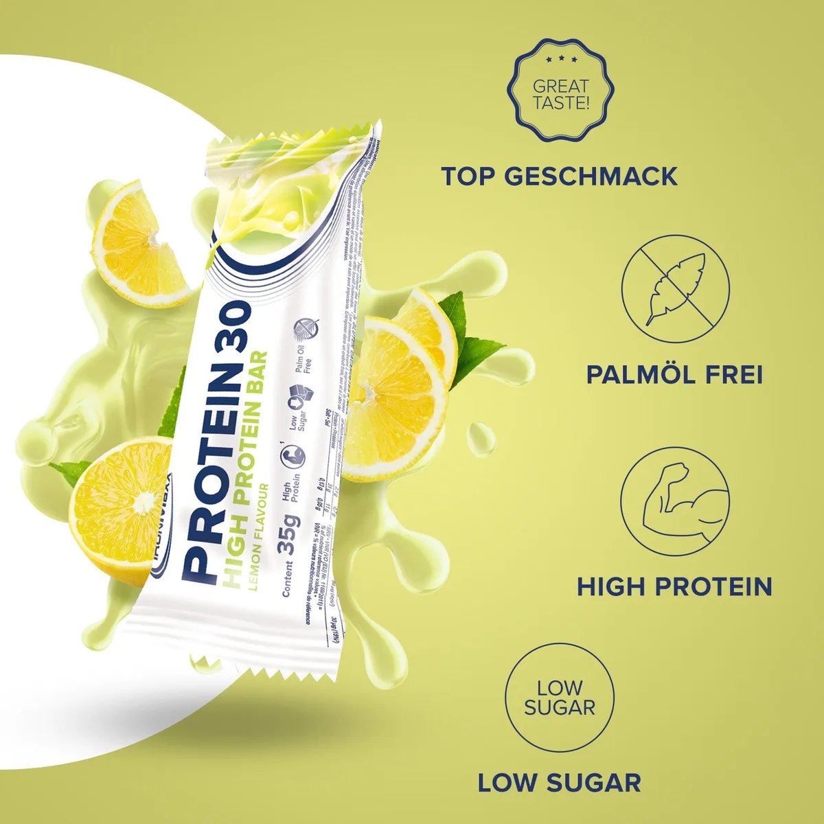 Protein 30 Protein Riegel (24x35g) - Lemon – Bild 8