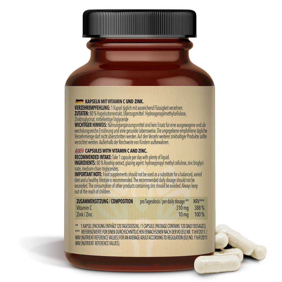 Vitamin C + Zink (120 Kapseln) – Bild 5