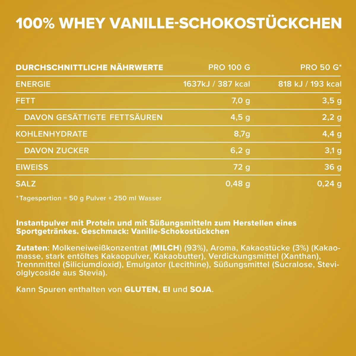 100% Whey Protein (500g) - Vanilla Choco Chunk (Special Edition) – Bild 5