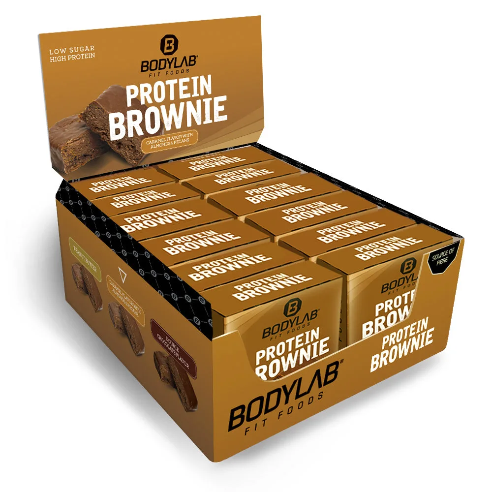 Protein Brownie (12x50g) Caramel + Mandeln und Pekannüsse – Bild 4