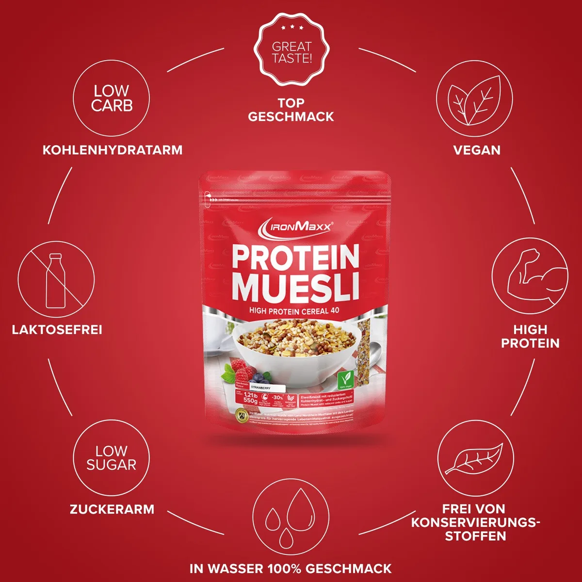 Protein Müsli (550g) - Erdbeere – Bild 5