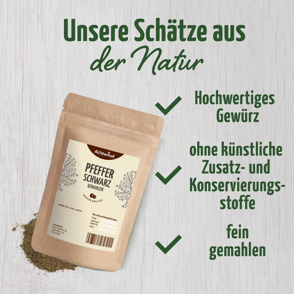 Pfeffer schwarz gemahlen (100g) – Bild 3